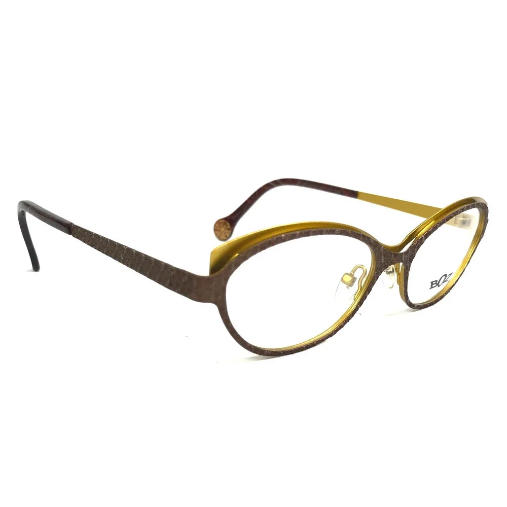 BOZ Eyeglasses Frames VISTA 9252 Brown Yellow Cat Eye Full Rim 52-17-140